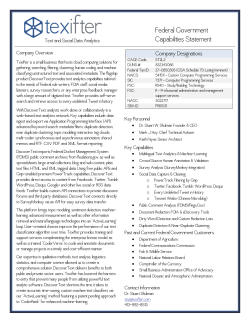 Federal Government Capabilities Statement