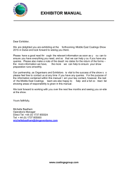 EXHIBITOR MANUAL - The Coatings Group
