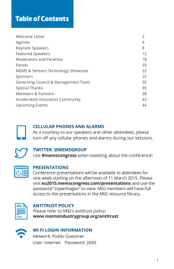 Table of Contents - MEMS Executive Congress Europe 2015