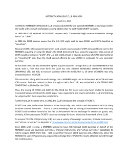 INTERNET CATALOGUE CLUB ADVISORY March 11
