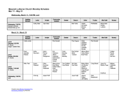 Server`s Schedule - Messiah Lutheran Church