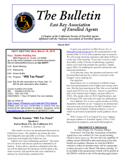 March 2015 - East Bay Association of Enrolled Agents