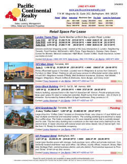 Retail Space For Lease - Pacific Continental Realty, LLC