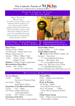 Bulletin 15 Mar 2015 - Blessed John the 23rd