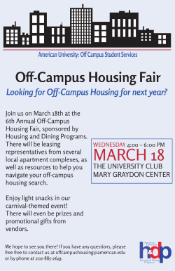Off-Campus Housing Fair 2015 Flyer (11 x 17)