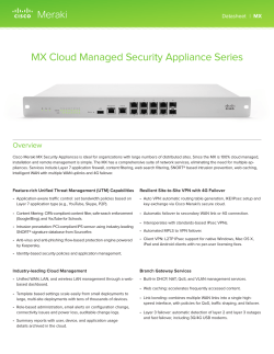 Cisco Meraki MX Cloud Managed Security Appliance Series