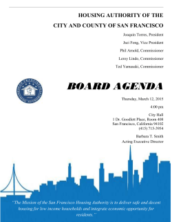 BOARD AGENDA - San Francisco Housing Authority