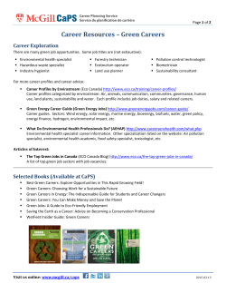 Career Resources – Green Careers