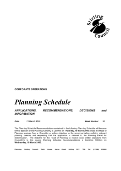 Planning Schedule