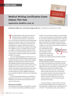 Medical writing certification Exam Debuts This Year