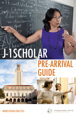 J-1 Scholar Pre-Arrival Guide