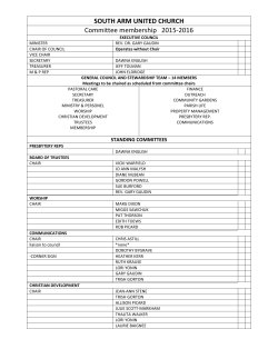 SOUTH ARM UNITED CHURCH Committee membership 2015-2016