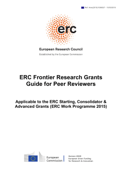 ERC Frontier Research Grants Guide for Peer Reviewers Applicable