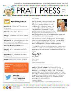 Upcoming Events - Pratt Community School