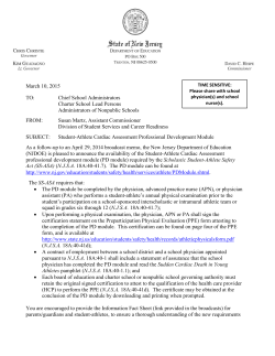 March 10, 2015 TO: Chief School Administrators Charter School