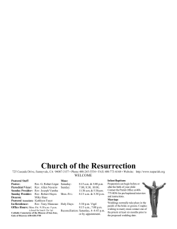This Week`s Bulletin - Church of the Resurrection