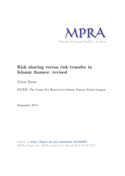 Risk sharing versus risk transfer in Islamic finance: revised