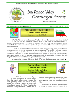 Newsletter - mar 2015.pub - San Ramon Valley Genealogical Society