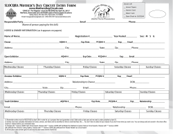 SLOCQHA Mother`s Day Circuit Entry Form