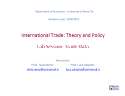 International Trade: Theory and Policy Lab Session: Trade Data