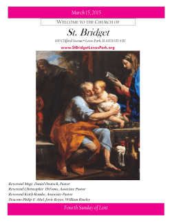 march 15, 2015 bulletin - St. Bridget Catholic Church