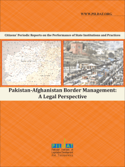 Pakistan-Afghanistan Border Management: A Legal