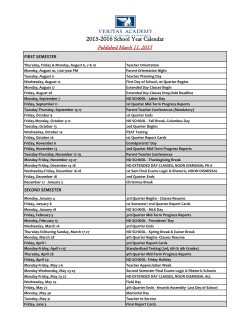 2015-2016 School Year Calendar
