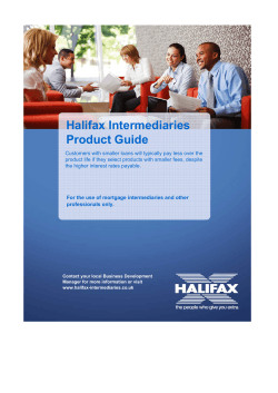 Mortgage Product Guide - Halifax Intermediaries home page