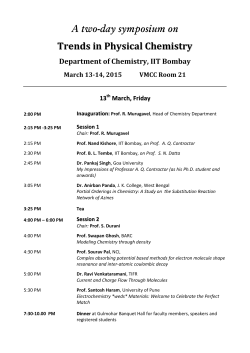A two-day symposium on Trends in Physical Chemistry