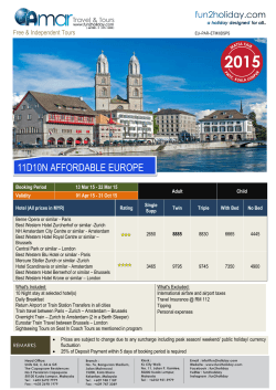 11D10N AFFORDABLE EUROPE