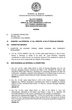 Republika ng Pilipinas - MARIKINA CITY COUNCIL OFFICIAL