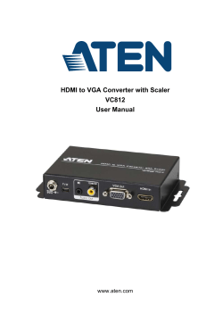 HDMI to VGA Converter with Scaler VC812 User Manual