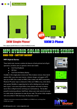 MPI Hybrid Series Photovoltaics