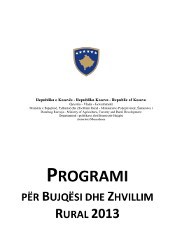 MINISTRIA E BUJQËSISË PYLLTARISË DHE ZHVILLIMIT RURAL