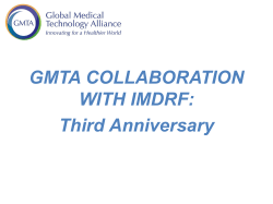 (GMTA) Collaboration with IMDRF: Third Anniversary