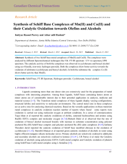 Synthesis of Schiff Base Complexes of Mn(II)