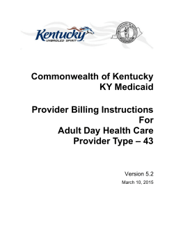 Commonwealth of Kentucky KY Medicaid Provider