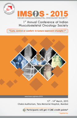 1 Annual Conference of Indian Musculoskeletal Oncology Society