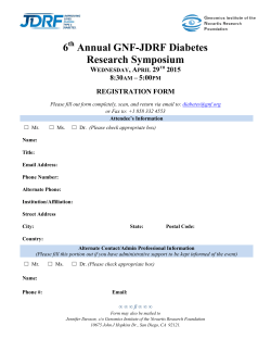 6 Annual GNF-JDRF Diabetes Research Symposium