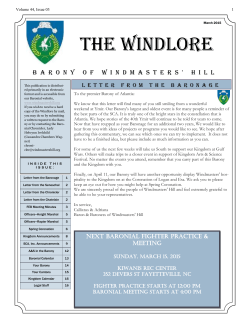MARCH 2015 - The Windlore Newsletter