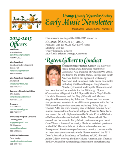 Rotem Gilbert to Conduct 2014