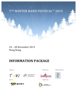INFORMATION PACKAGE - Winter Band Festival 2015 by Rave Group