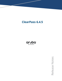 ClearPass 6.4.5 Release Notes