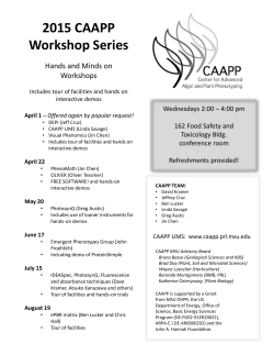 2015 CAAPP Workshops