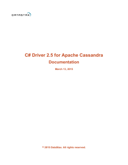 C# Driver 2.5 for Apache Cassandra Documentation