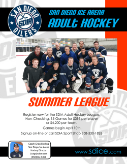 Register now for the SDIA Adult Hockey League.