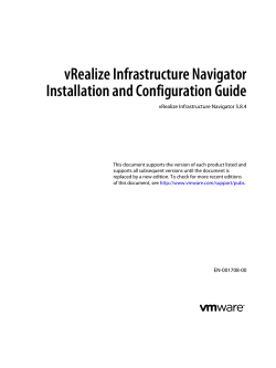 vRealize Infrastructure Navigator Installation and Configuration Guide