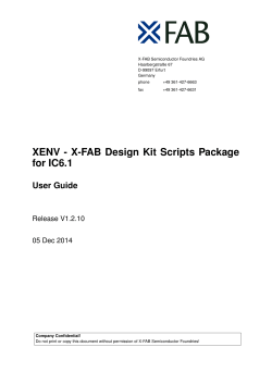 XENV - X-FAB Design Kit Scripts Package for IC6.1