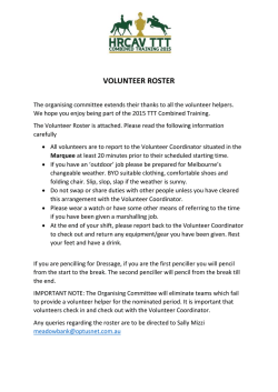 TTT Combined Training volunteer roster updated 11/3/15