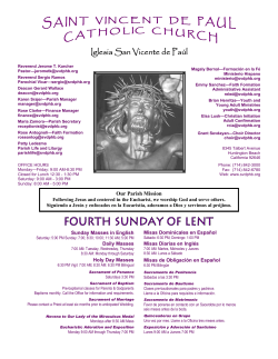 sunday bulletin newsletter - Saint Vincent de Paul Catholic Church